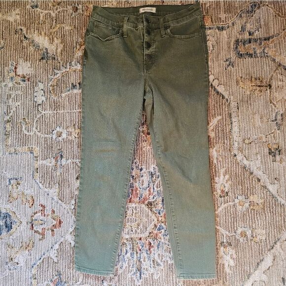 Madewell Denim - Madewell olive green 9" high rise skinny crop sz 29 with 26" inseam